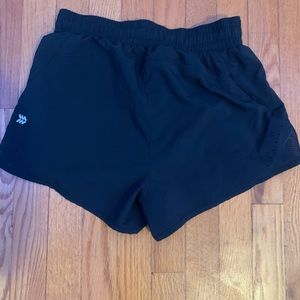 black athletic shorts